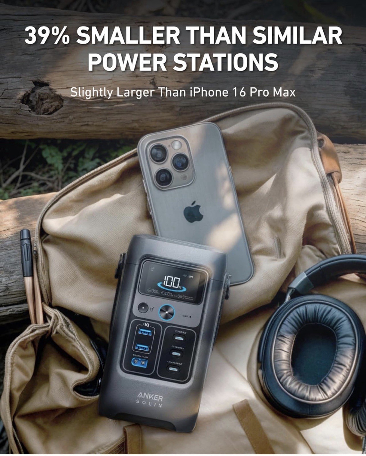 Anker SOLIX C200 DC Generator Kit 200W 60000mAh Foldable Solar Panel USB-C