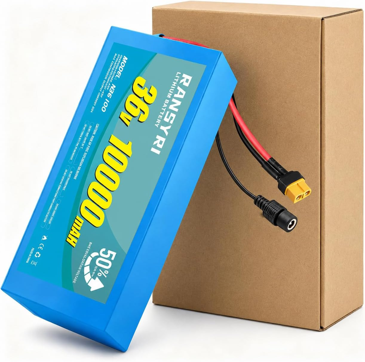 36V 10Ah Universal Battery Pack with 20A BMS – Waterproof PVC Case, XT60 Ready,
