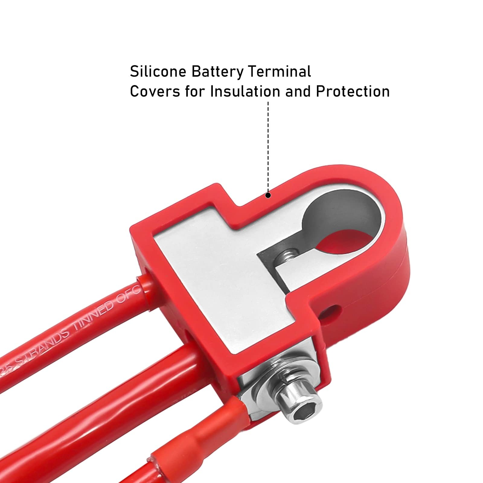 Recoil BTO Solid Brass Positive Negative Battery Terminals with Adaptor Collars,