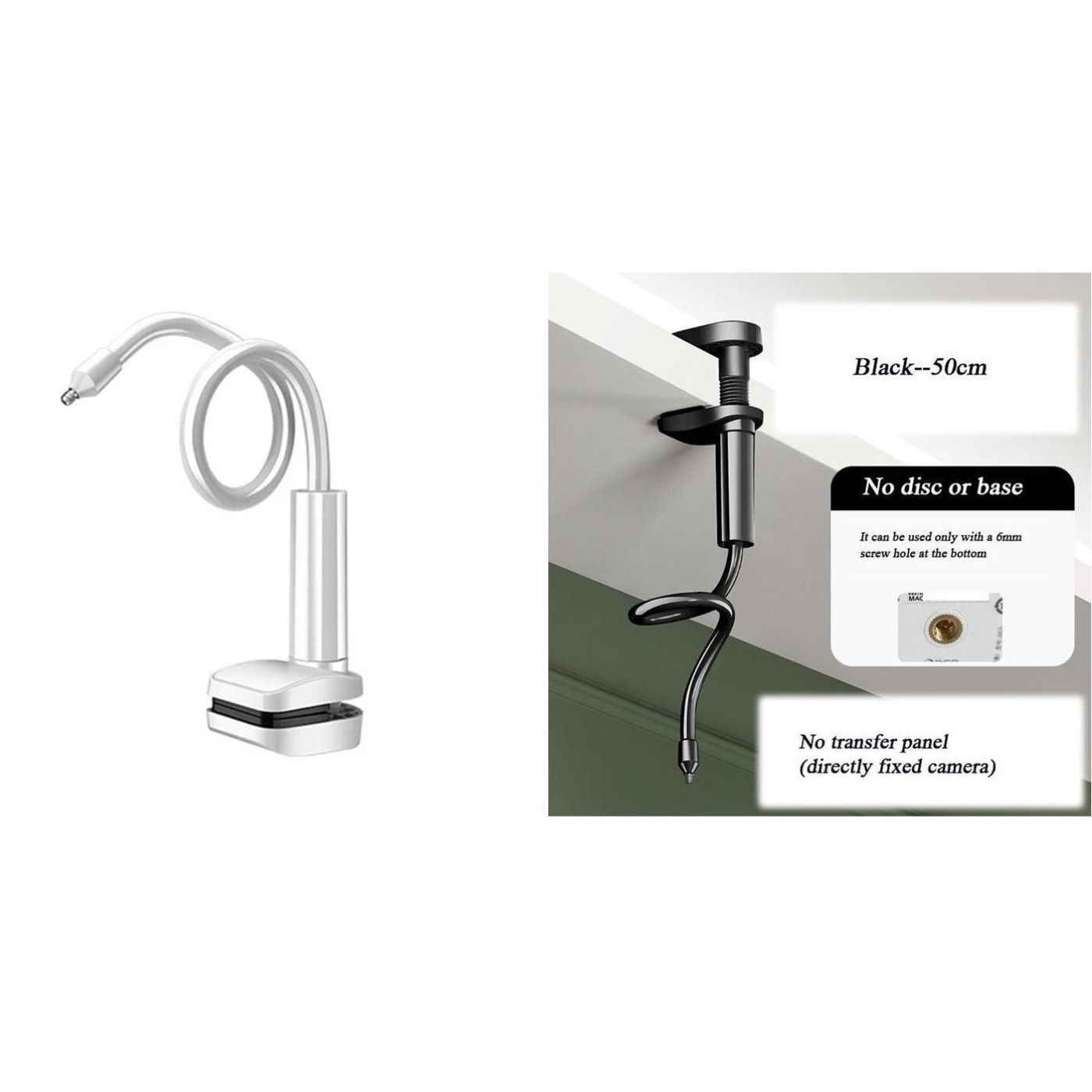 Black White Security Camera Clip Holder Cabinet Ceiling Galvanized Steel