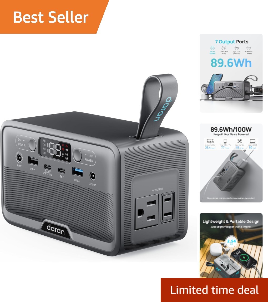 89.6Wh Portable Power Station – Lightweight LiFePO4 Battery for Home & Camping