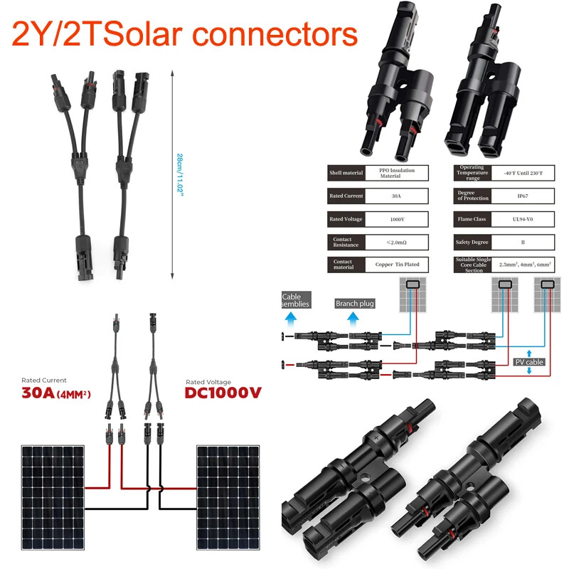 1Pairs x Solar Connector Y T branch M/M/F and F/F/M Y 2 type male 1 female and 2