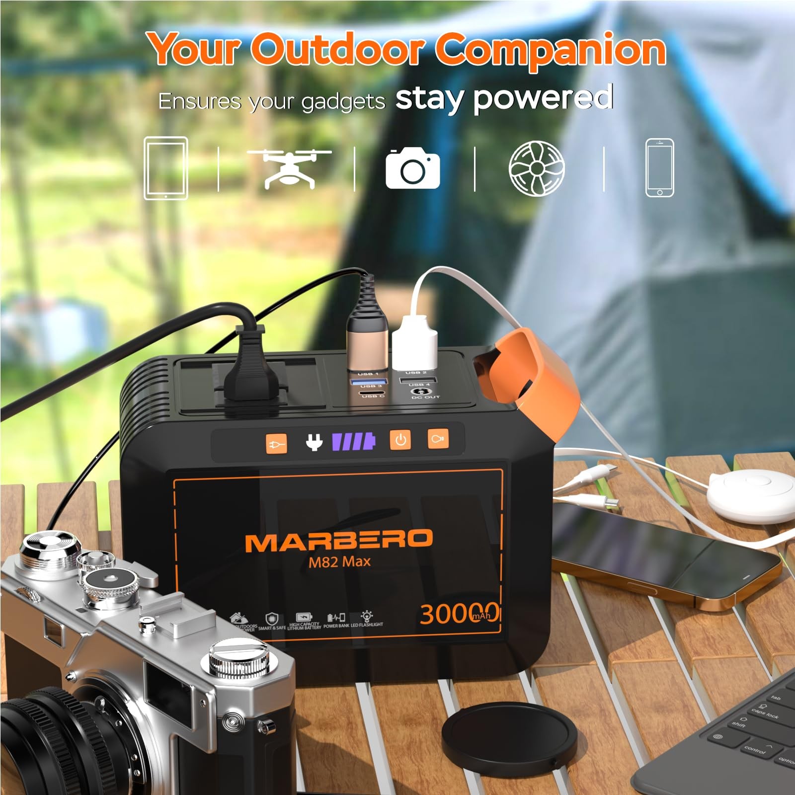 MARBERO Solar Generator 111Wh Portable Power Station with Solar Panel 30W Inc…