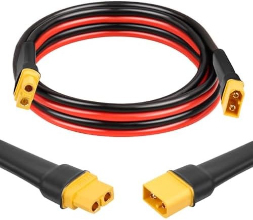 XT60 Extension Cable 6FT, 10AWG Tinned Copper Wire with XT60 Male to Female Conn