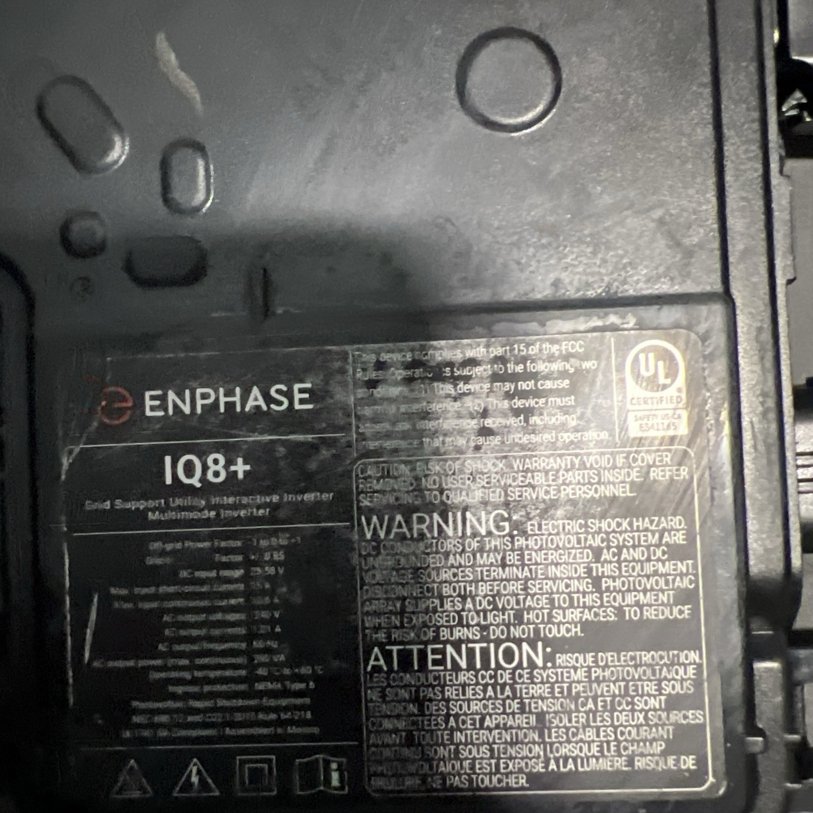 Enphase IQ8+ Microinverter Grid-Support Utility Interactive Multimode Grid-Tie