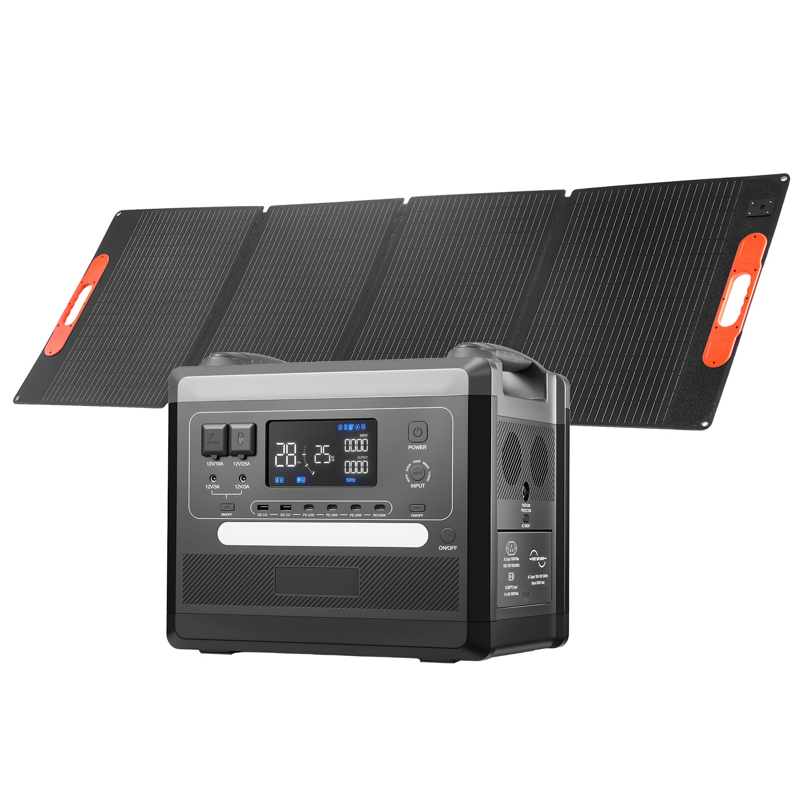 Uimoso Portable Power Station with Solar Generator 2400W 2160Wh and 200W Panel