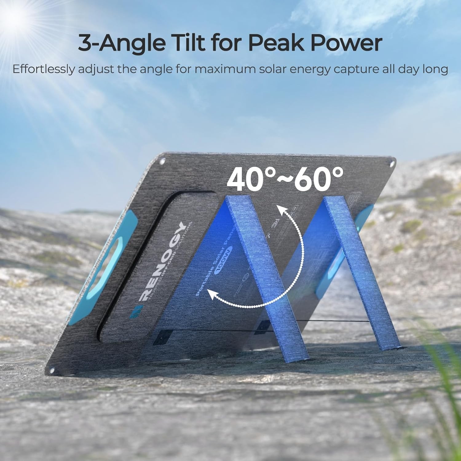 25% Efficient 100W Solar Power Kit – Foldable Design for Easy Travel & Setup