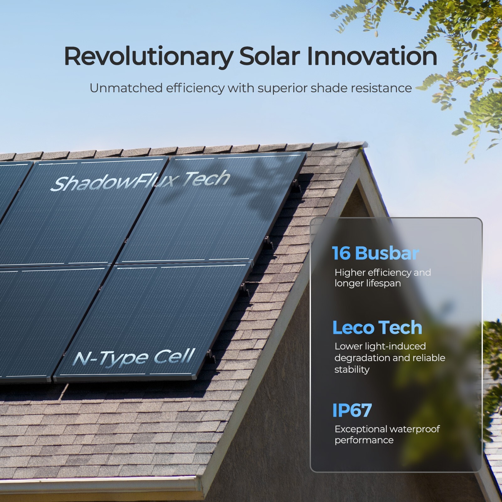 Renogy ShadowFlux N-Type 120W Rigid Solar Panel, 25% High-Efficiency & Anti-Shad