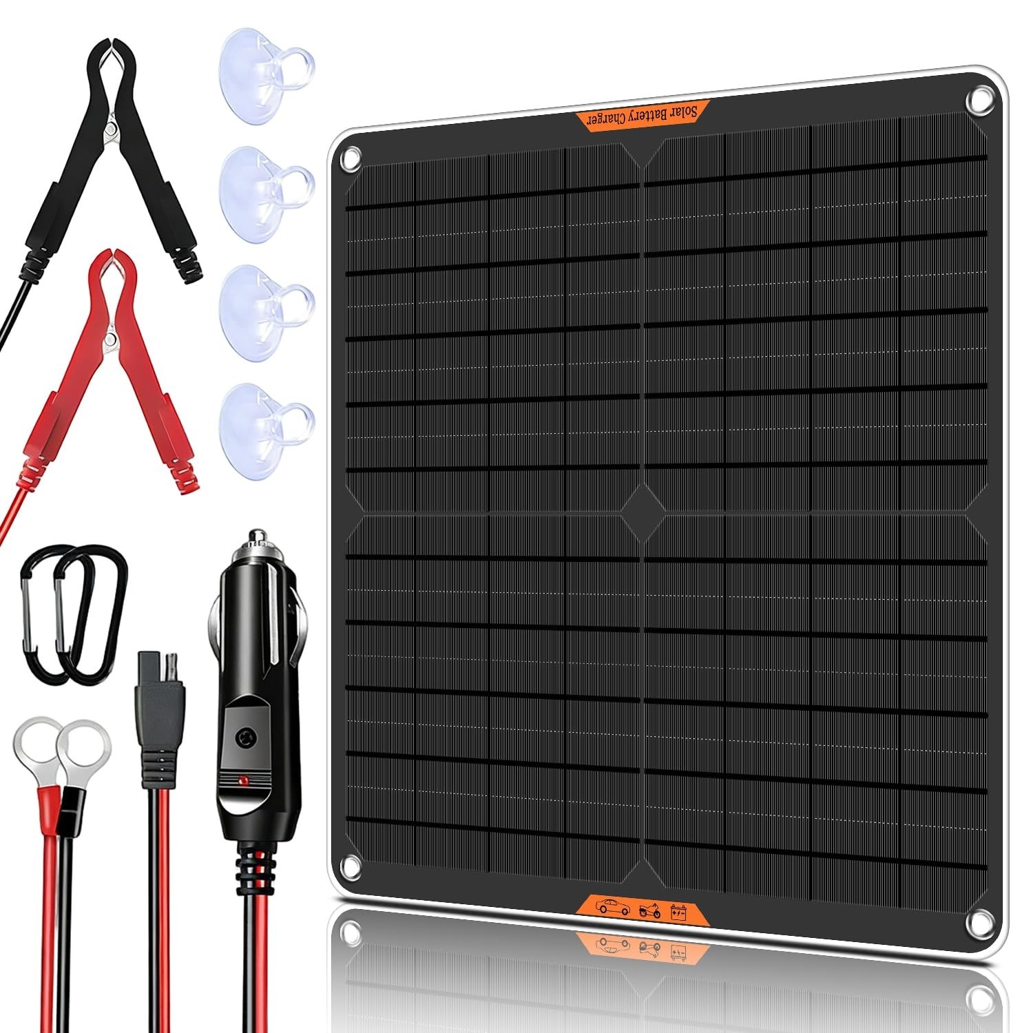 20 Watt 12 V Solar Car Battery Charger & Maintainer | Portable Solar Panel Tr…