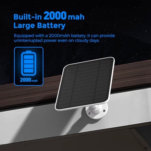 Solar Panel for Google Nest Cam (Battery) – Built-in 2000mAh Battery for