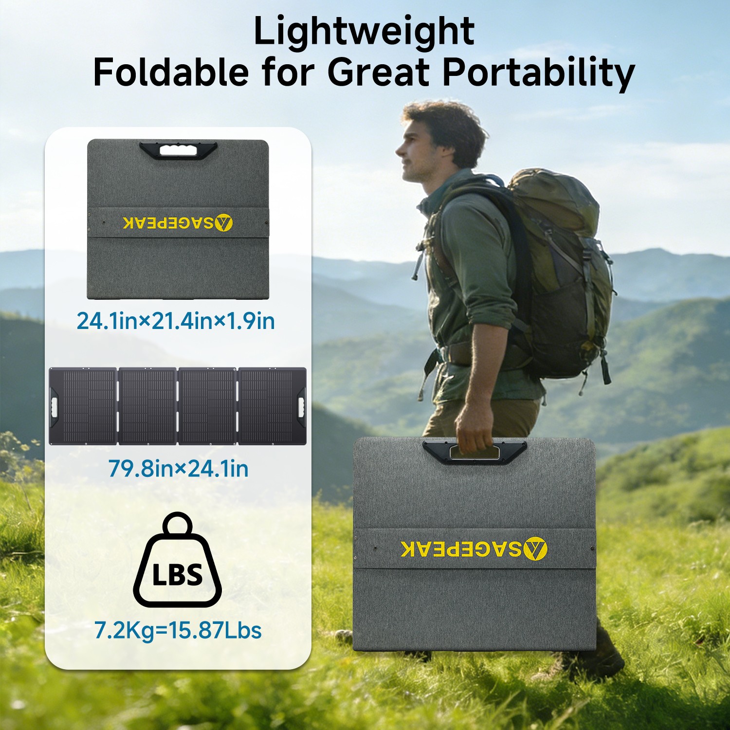 200W Portable Solar Panel ETFE Foldable Solar Charger for Power Station Charging