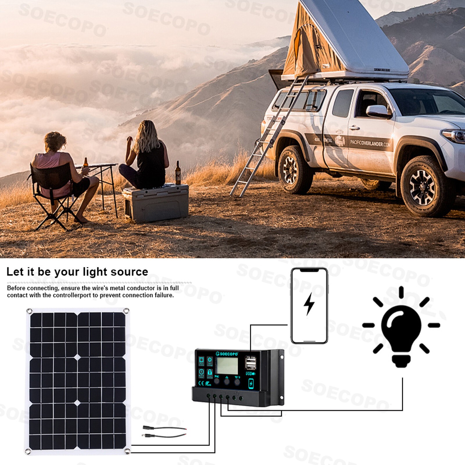10000W Solar Kit 500W Panel 100A MPPT Controller DC Cable 12V/24V to 220V/110VTs