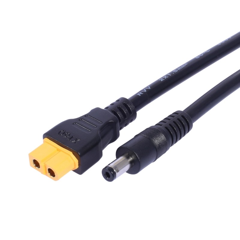 Durability XT60 to DC5.5×2.5mm Power Cord for Solar Battery Charger Power Cable