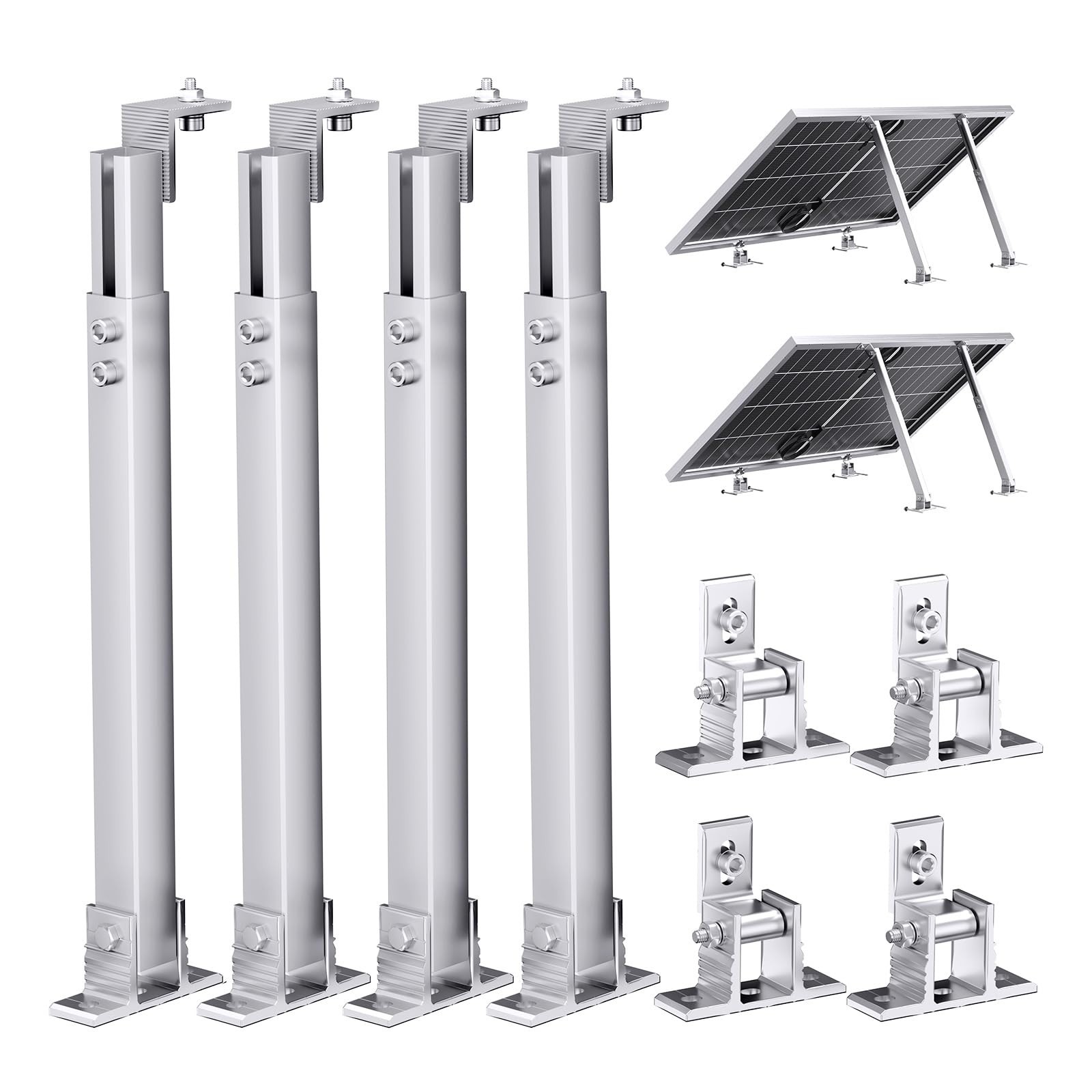Adjustable Solar Panel Tilt Mount Brackets, Aluminum, 15°-30° for 50-400W, RV, B
