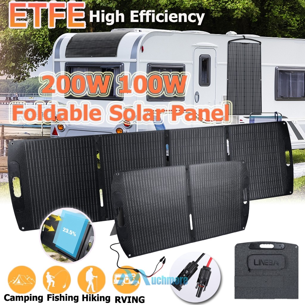 100W 200W 12V ETFE Mono Solar Panel Foldable IP68 for Power Station Easy Carry