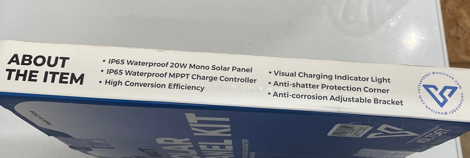 VOLTSET 12V 20 WATT Solar Panel Kit Charger and Maintainer-20W Monocrystalline