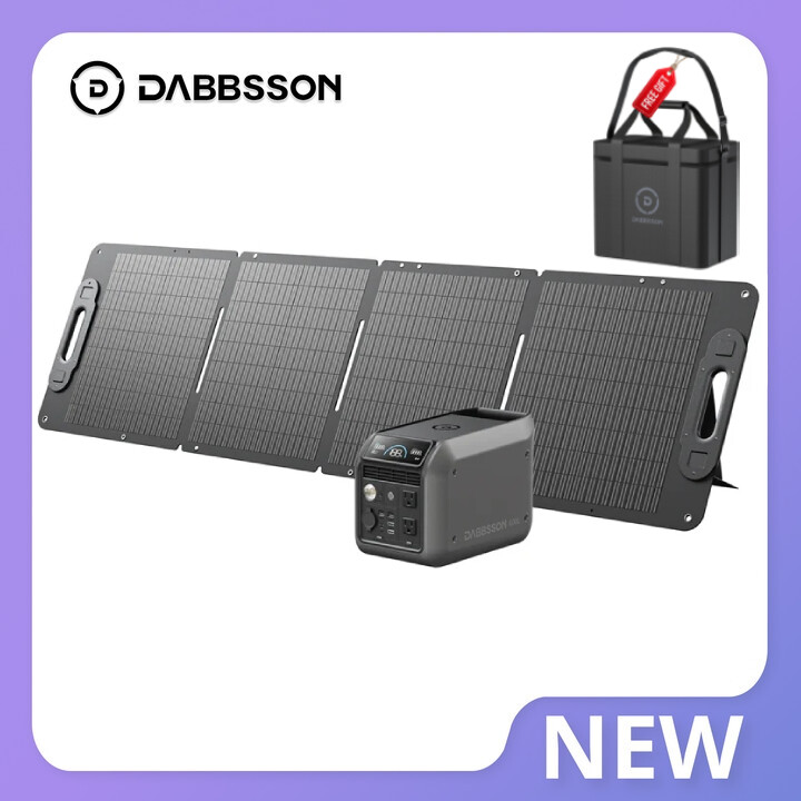 Dabbsson 600L Power Station 768Wh 600W Solar Generator +120W Solar Panel Camping