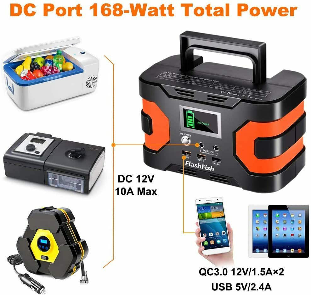 200W Power Station Flashfish 166Wh 45000mAh Backup Power