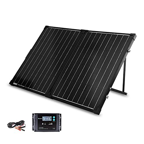 100W Portable Solar Panel, 25% High Efficiency 100W-Waterproof Controller