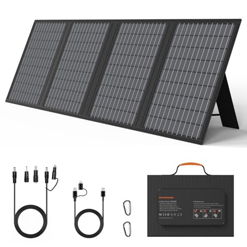 Foldable 60W Portable Solar Panel Charger with USB-C, USB-A, DC Outputs