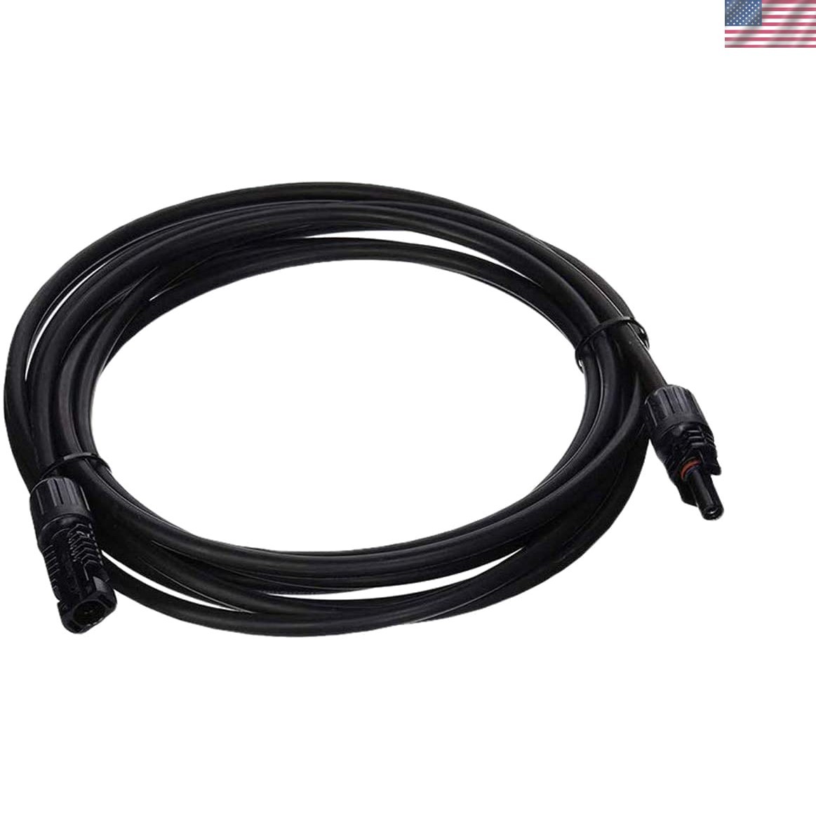 10AWG Solar Extension Cable with Male-Female Connectors – 5FT Black Durability