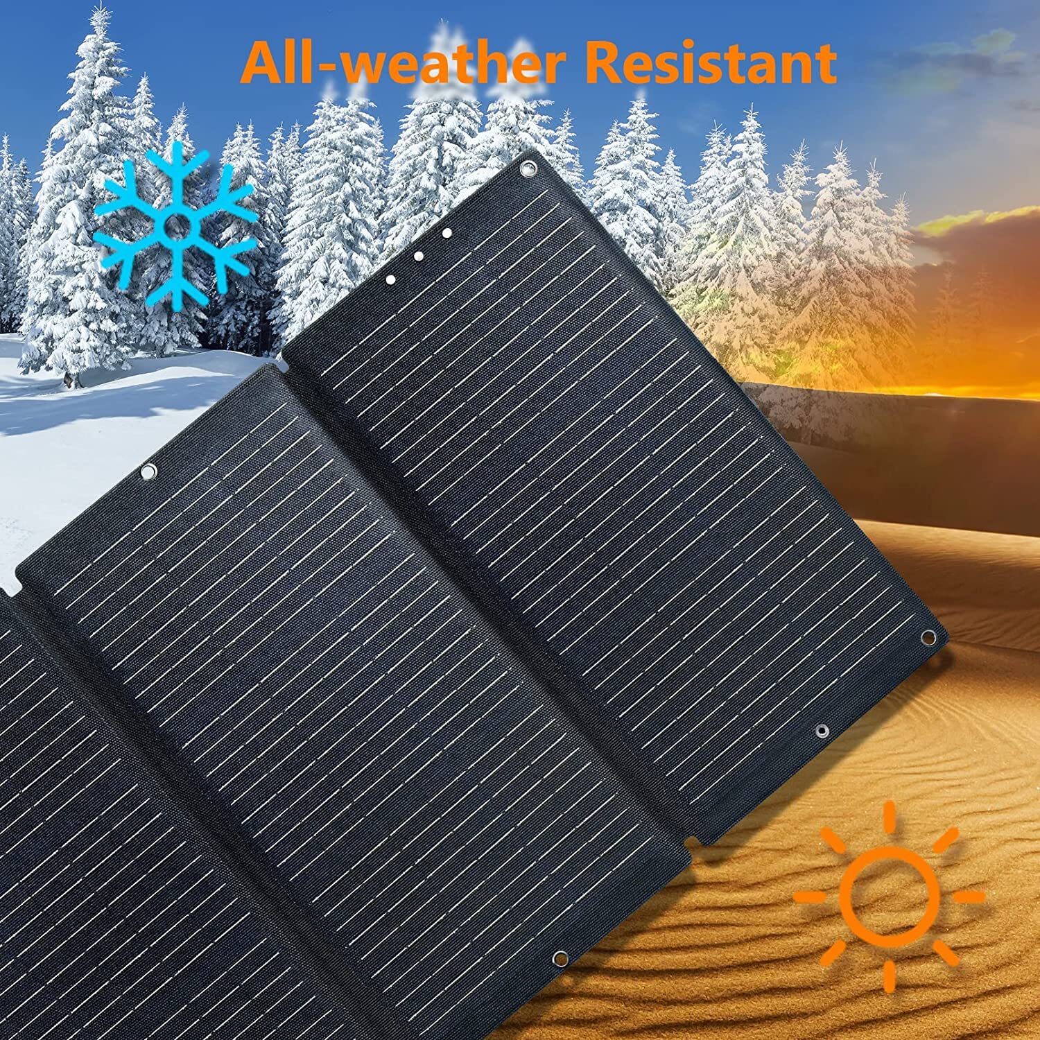 120W Solar Panel for Power Station – Foldable Solar Charger with MC4 Ports