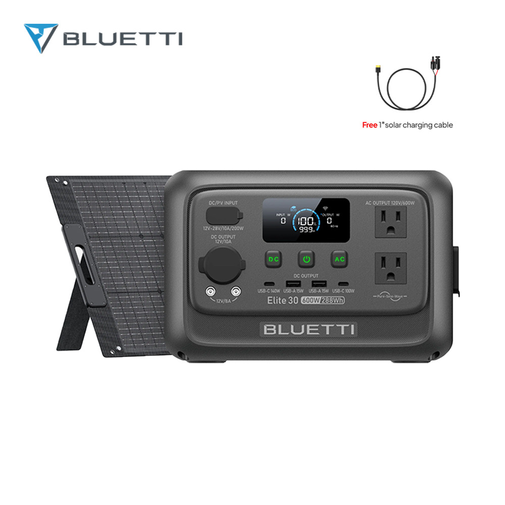 BLUETTI Elite 30 V2+100W Solar Panel 288Wh Portable Power Station for Outdoors