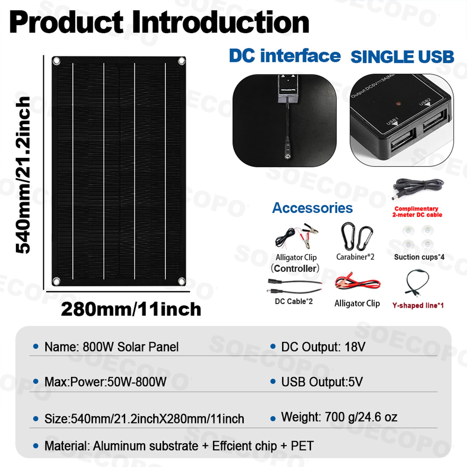 1600W Solar Panel Kit – 2 x 800W + 100A Controller + Extension Cord Multi-Scene