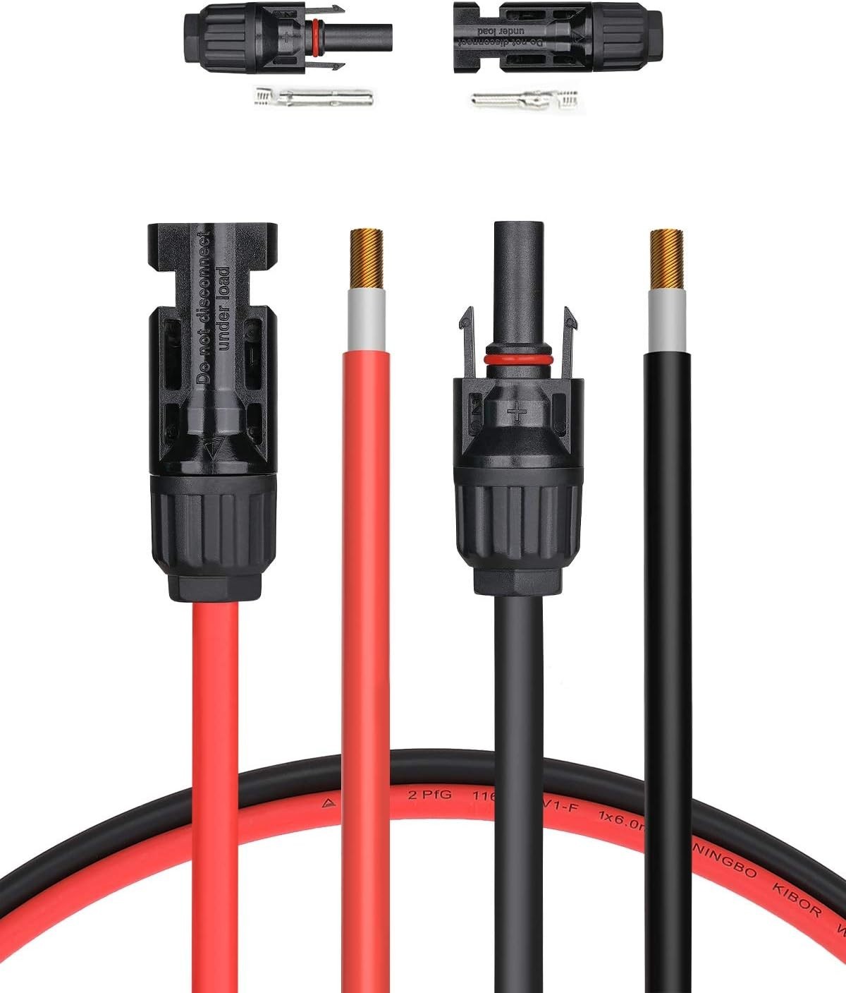 20 Feet 10AWG Water-Resistant Solar Cable with Extra Connectors – Certified