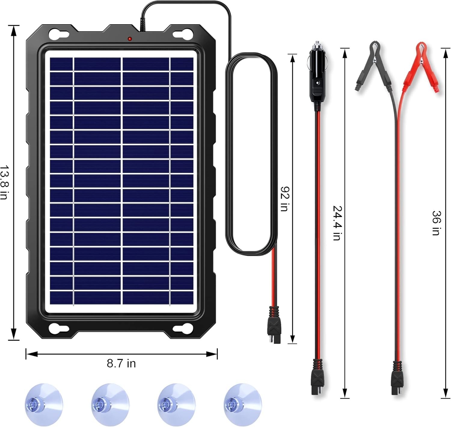 7.5W Solar Battery Trickle Charger Kit – Essential for Automotive & Marine Use