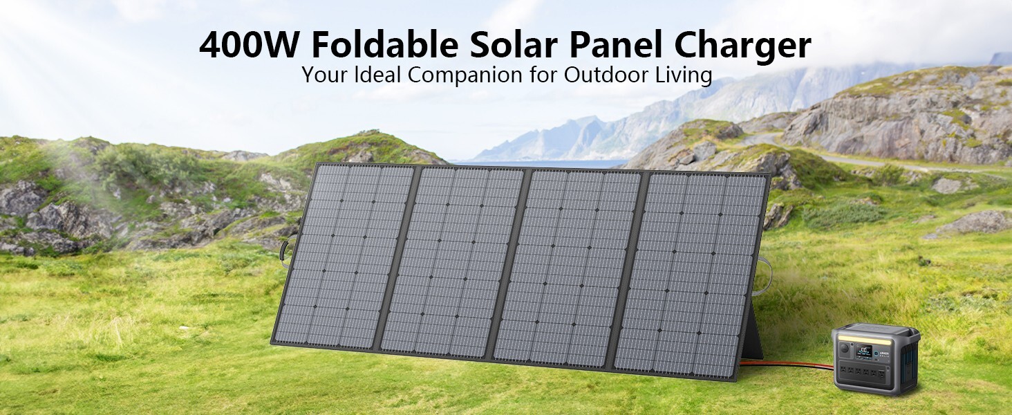 MHPOWOS 400 Watt Portable Solar Panel Foldable for Outdoor Ecoflow Power Station