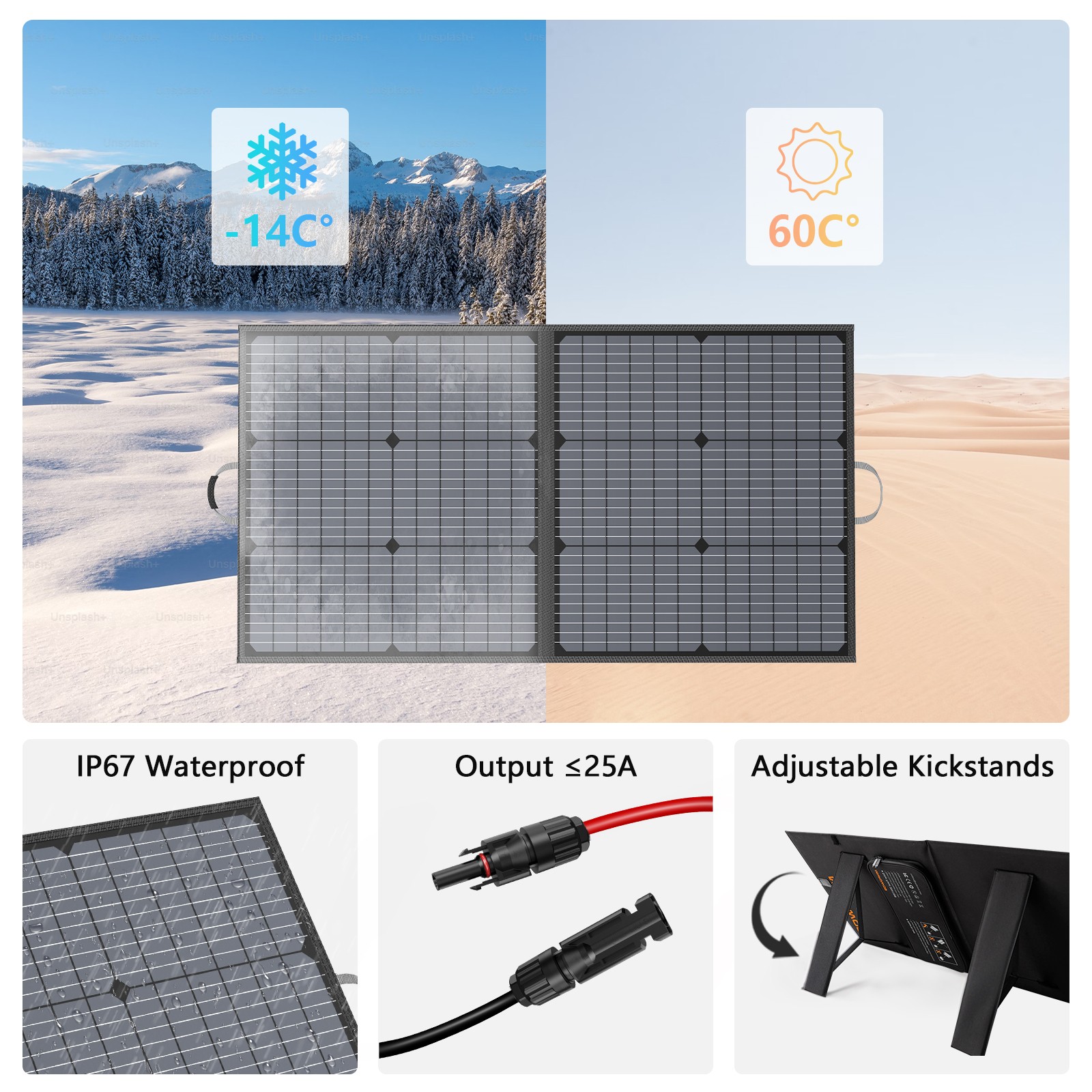 Mhpowos 110W Solar Panel Foldable Portable charger for Power station Refurbished