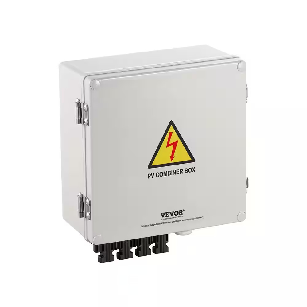 4 String 10 Amp Solar PV Combiner Box ABS Case with IP65 Weather Protection for