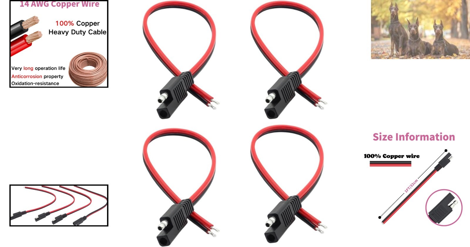 Durable SAE Quick Disconnect Extension Cables – Perfect for RVs, Cars, and More
