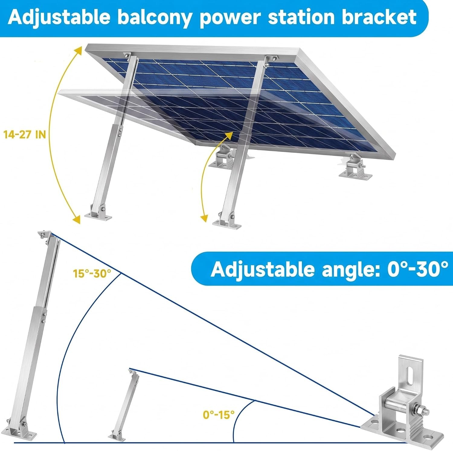 14-27 IN Adjustable Solar Panel Mount Aluminum Alloy Solar Panel Mounting | S…