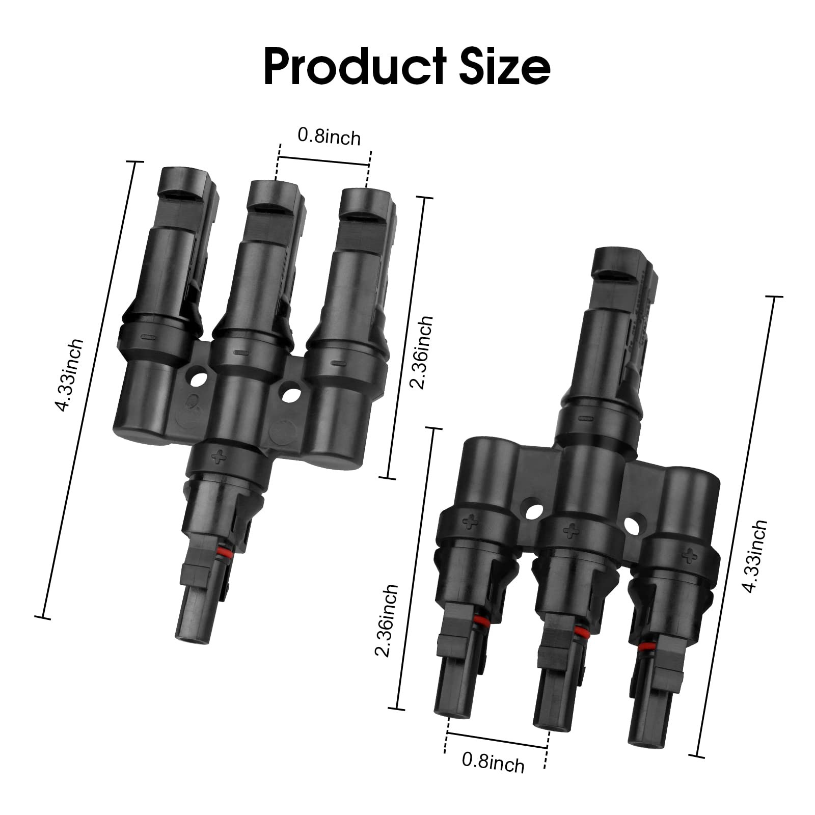 Solar Panel Connectors T Branch Connectors Cable Splitter Coupler 1 Male to 3…