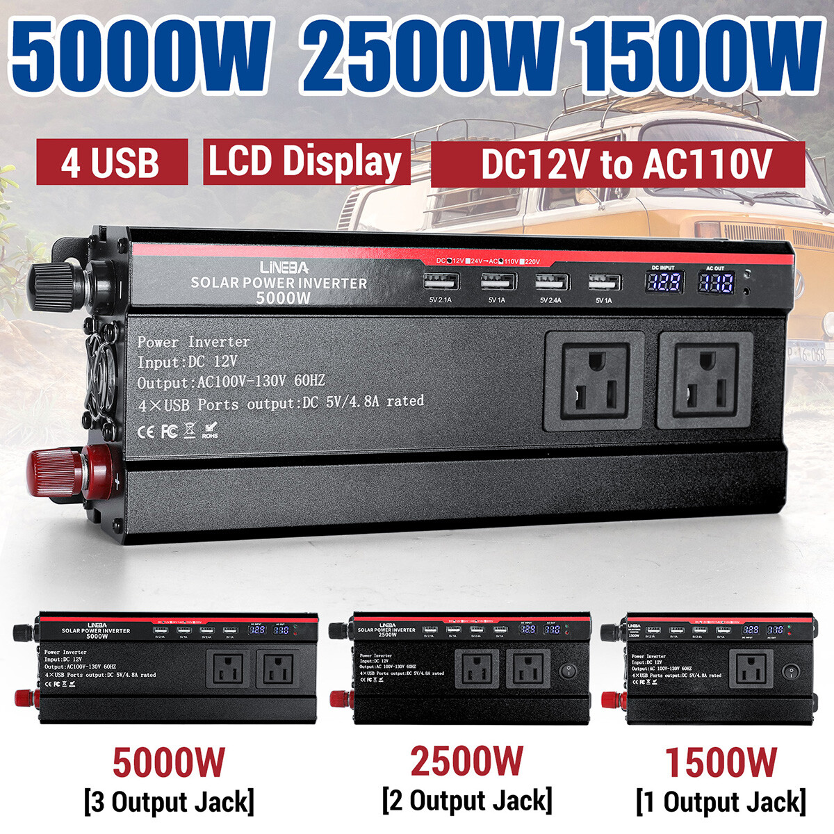 7000W Off Grid Solar System Complete Kit Home, 2*400W Solar Panel(800W)+Inverter