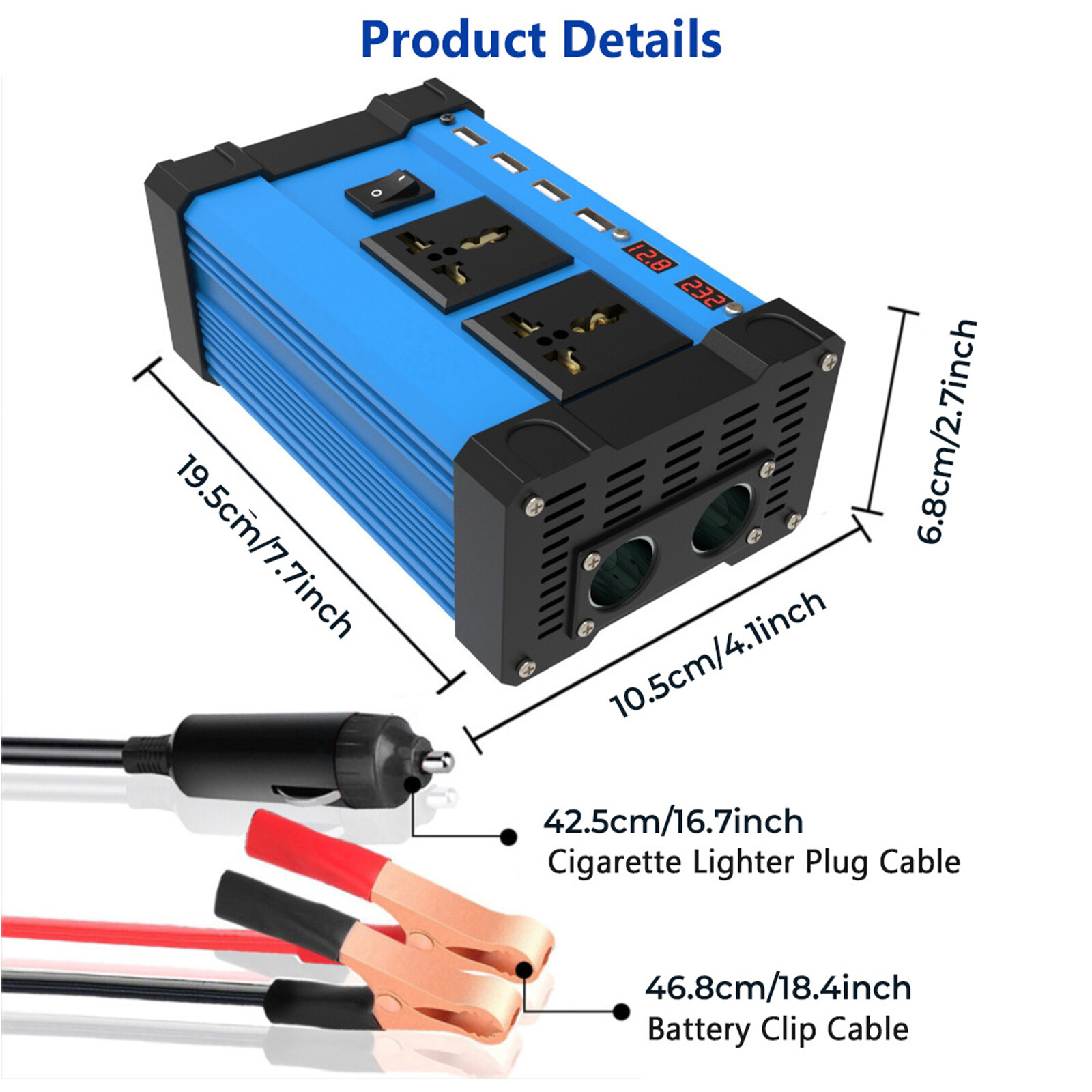 Solar Inverter 6000W Converter AC 12v To DC 220v 110v Intelligent LCD Display