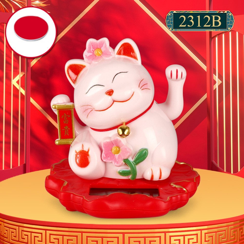 Automatic Waving Lucky Cat Classic Design Financial Prosperity Good Luck Charm