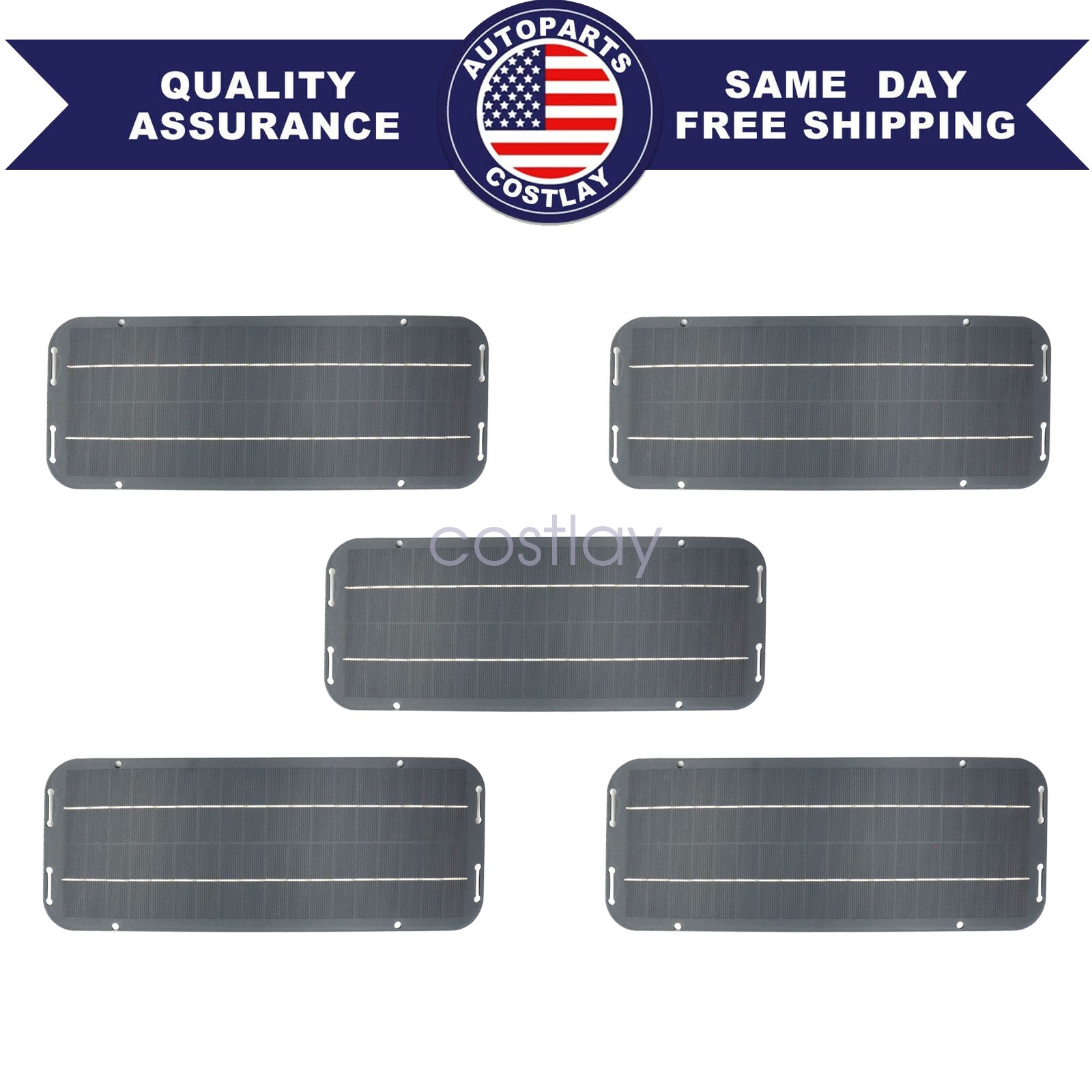 5x 12V Trickle Charger 30W Solar Panel Battery Charger Kit Maintainer Boat Car