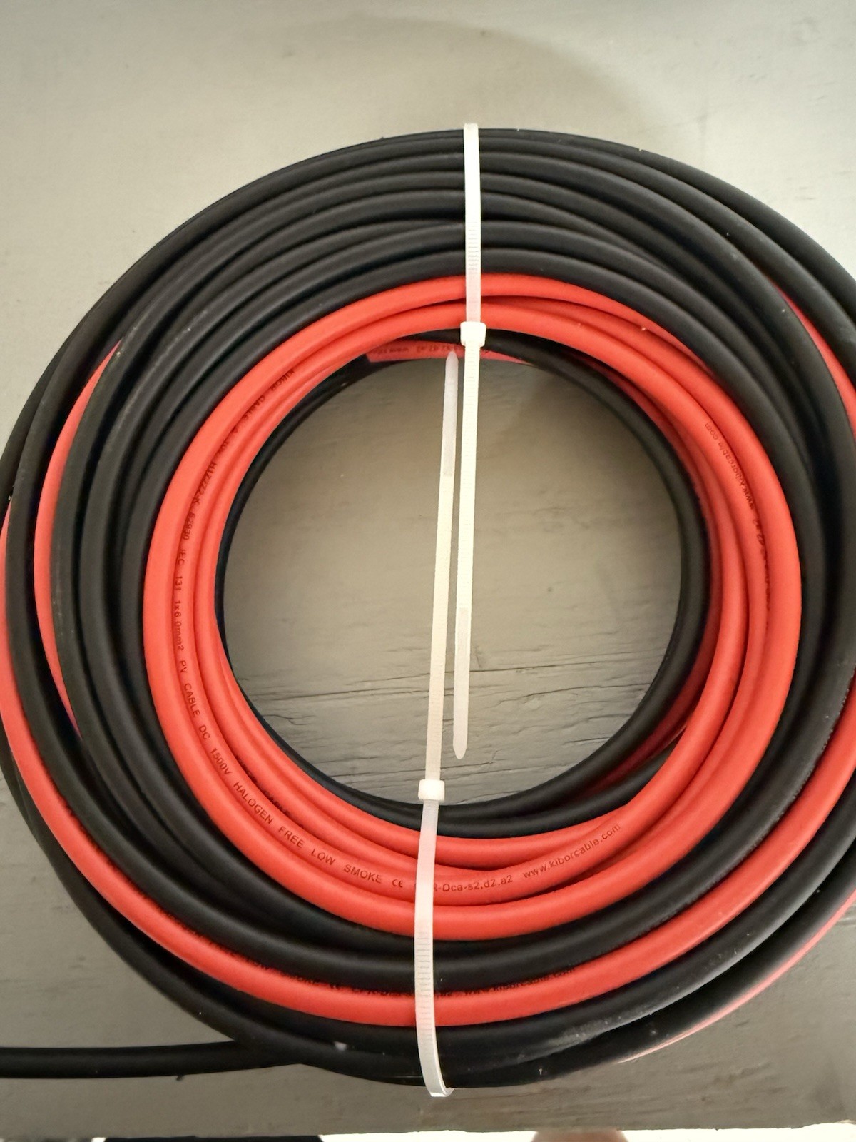 10AWG (6mm²) Tinned Copper PV Extension Cable – (50FT Black + Red Pair