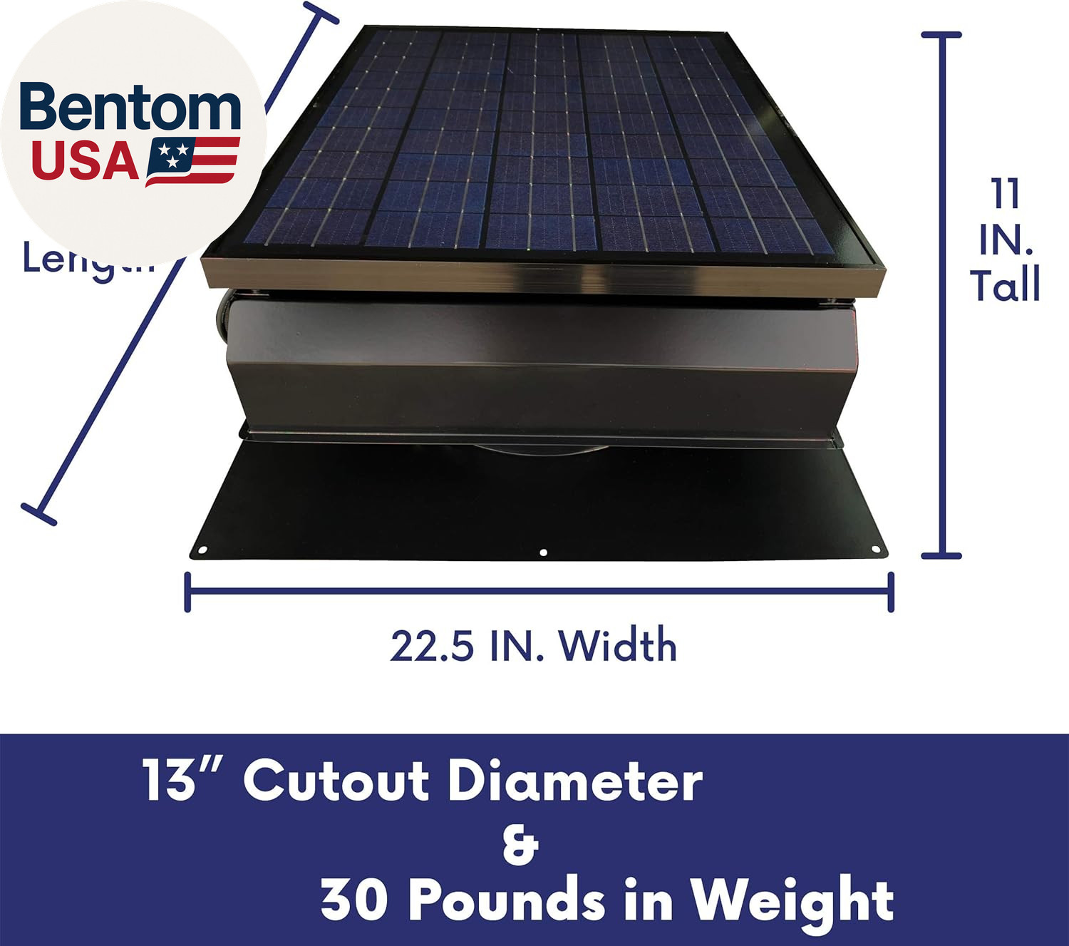 Builder Series 40 Watt Solar Attic Fan – Includes 110V Adapter for Auto-Run Nigh
