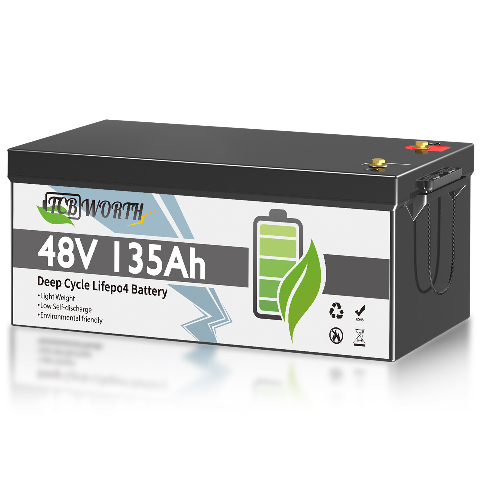 LiFePO4 48V 135AH Lithium Golf Cart Battery 200A JBD BMS for Off-Grid RV Solar
