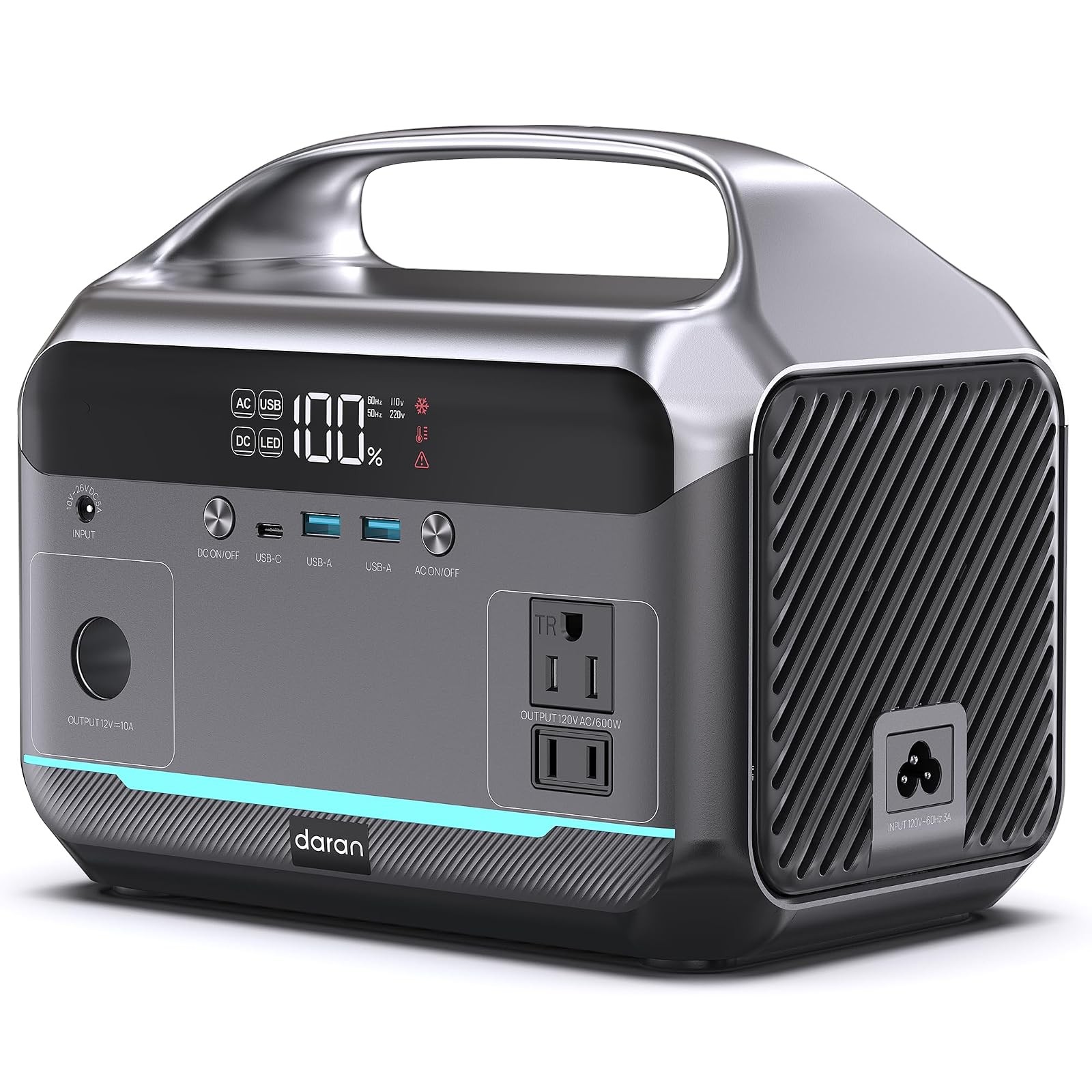 Portable Power DARAN 600W 288Wh LiFePO4 Hurricane
