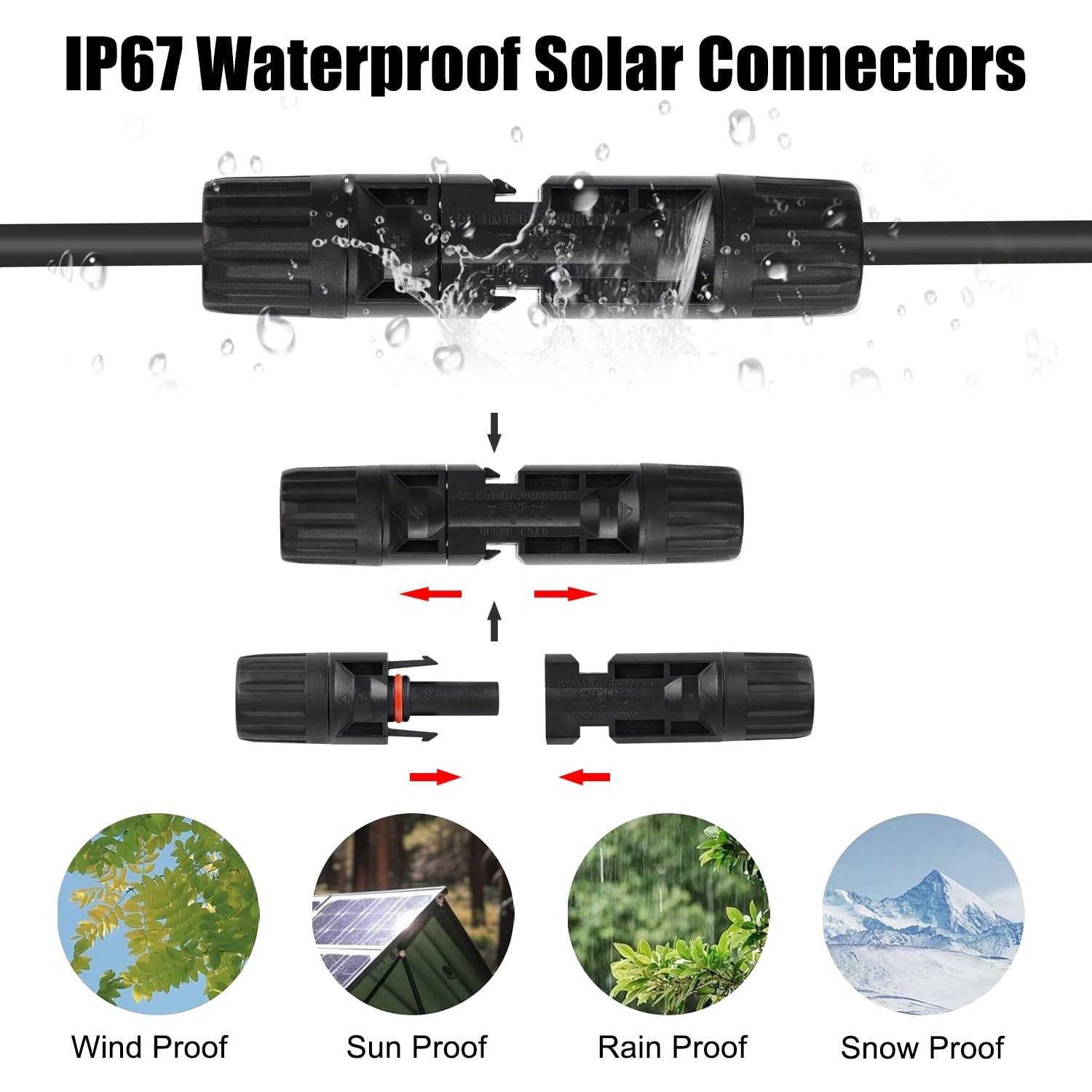 MC4 Solar Connector Kit,10 Pairs MC4 Connectors, Solar Panel Connectors, 100…