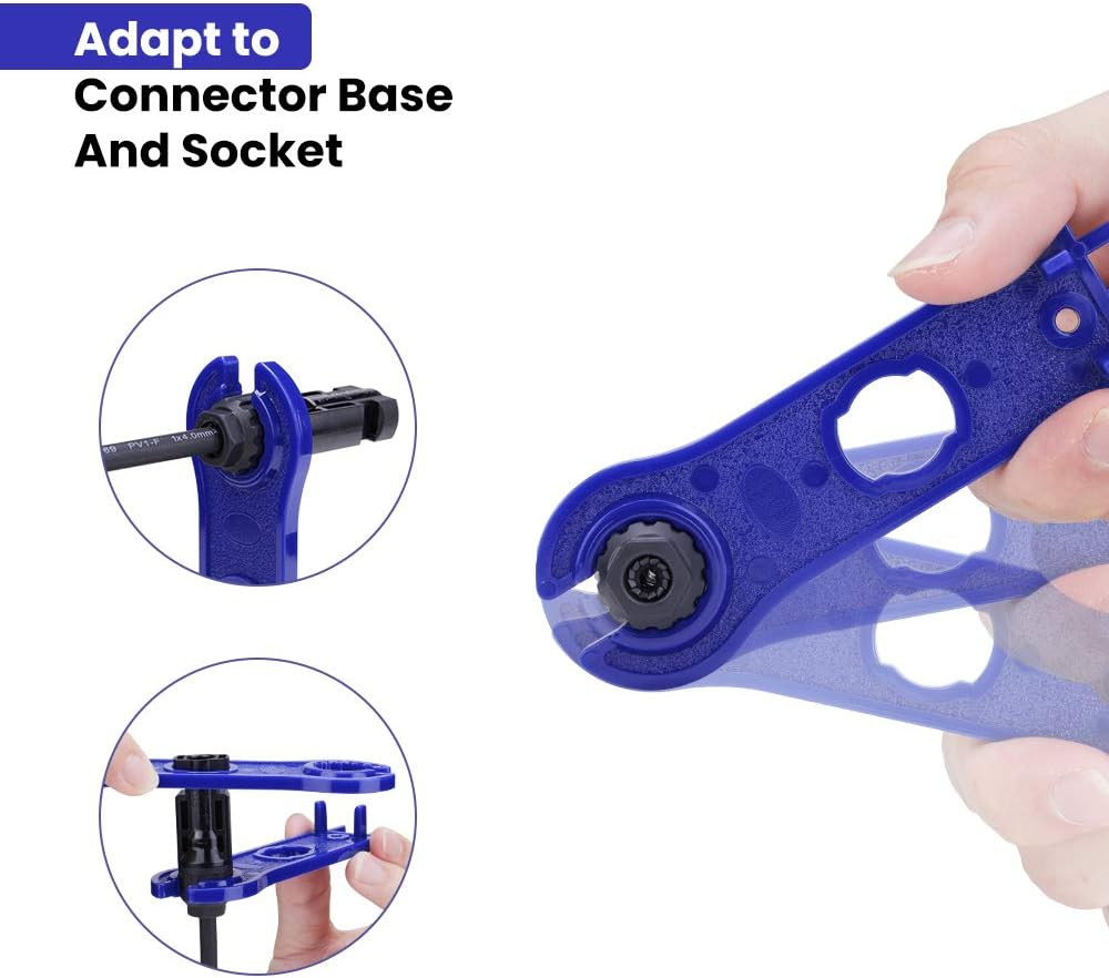 Bougerv 1 Pair Solar Connector Tool Assembly Spanners Wrenches, Solar Panel Conn