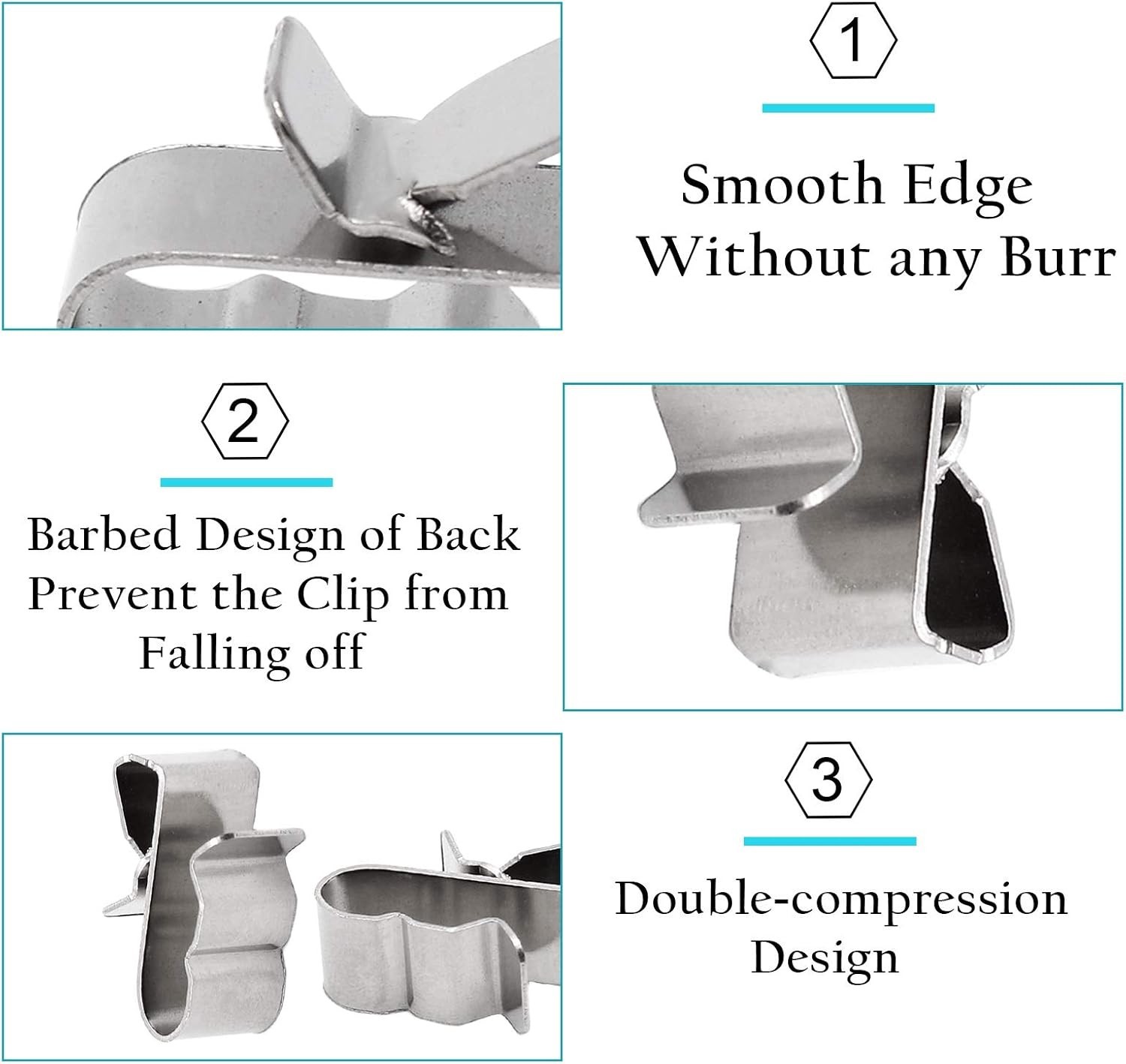 30 High-Quality Solar Wire Clips, Corrosion-Resistant, 0.85″ Length for Easy Use