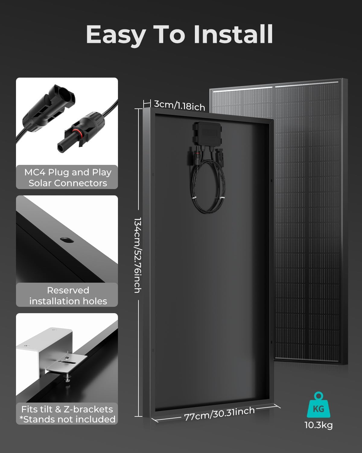 200W Solar Panel, N-Type 16BB 12V 200 Watt Solar Panel with 25.6% High Efficienc