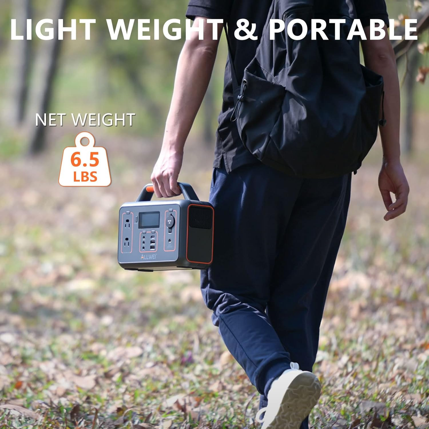 ALLWEI Portable Power Station 300W, 280Wh Solar Generator with 110V Pure Sine Wa