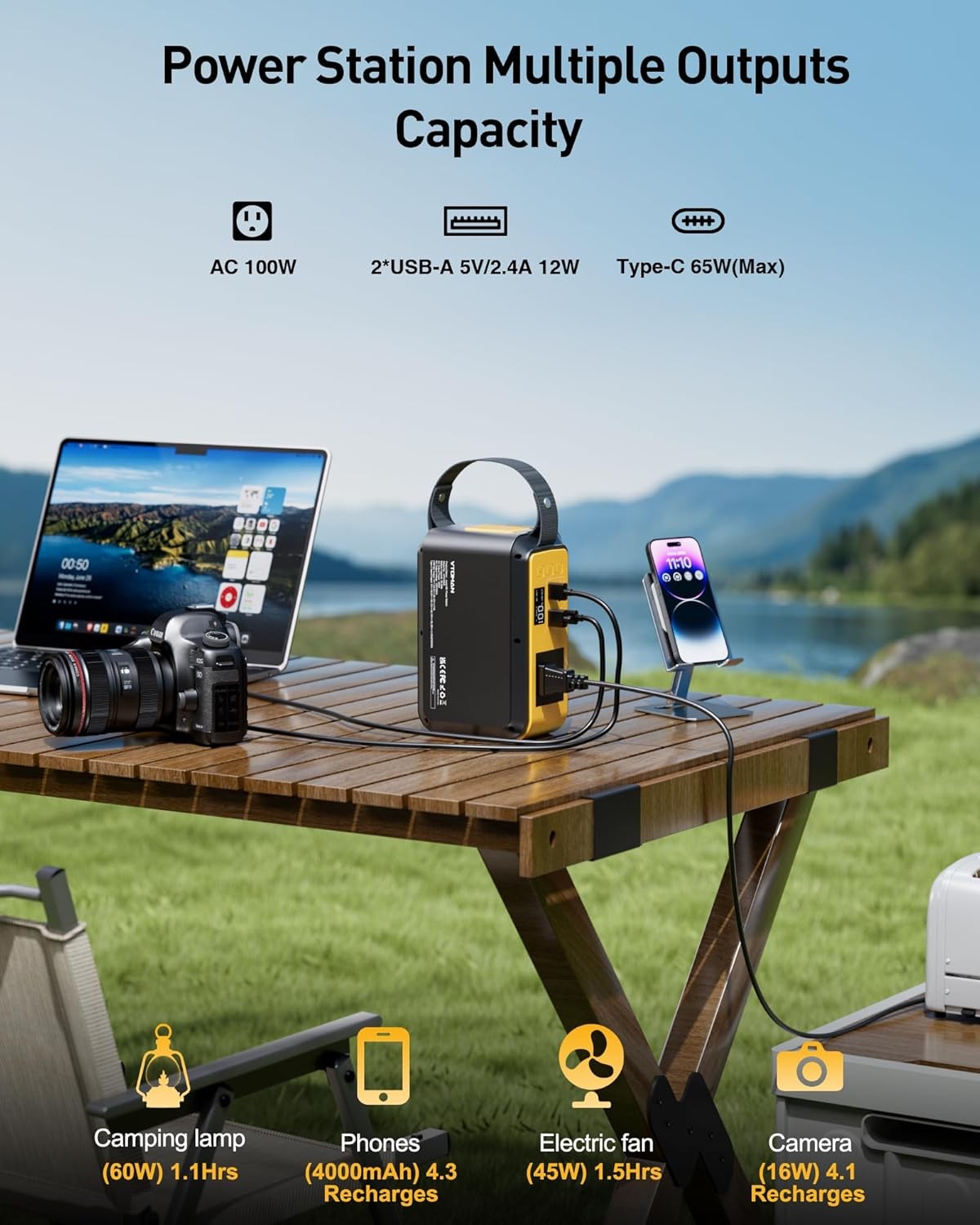 Jump 100 Portable Power Station, Solar Generator Lifepo4 Battery Power Station w
